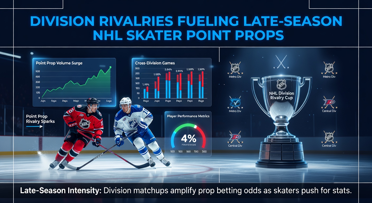 Detailed view of NHL skater recording a point during intense late-season division game