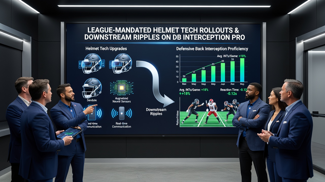 Defensive backs adjusting to new helmet sensors during an away divisional game