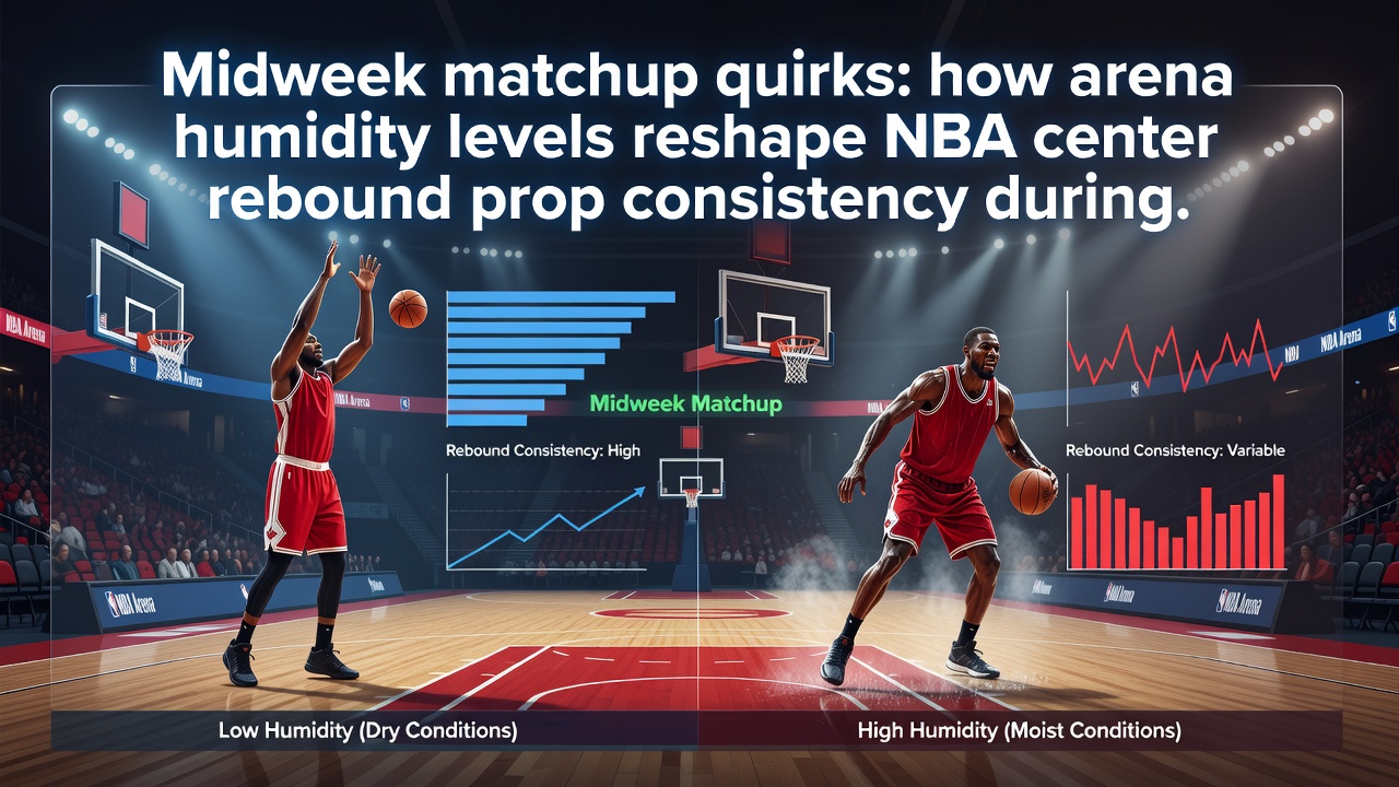 Close-up of NBA center contesting a rebound under arena lights with visible humidity effects on gameplay