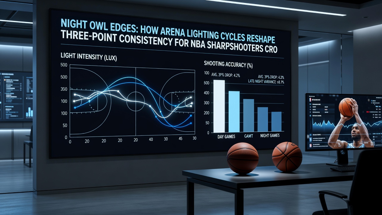 Data visualization of three-point shooting trends under varying arena lighting conditions