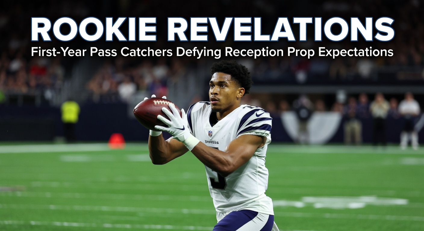 Rookie pass catcher making a reception during an NFL game