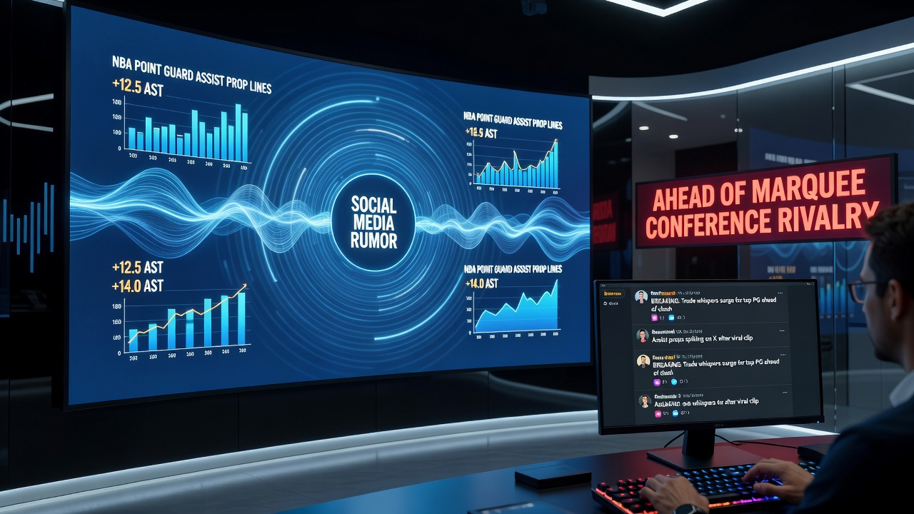 Social media feeds displaying NBA rumors alongside live betting odds for assist props