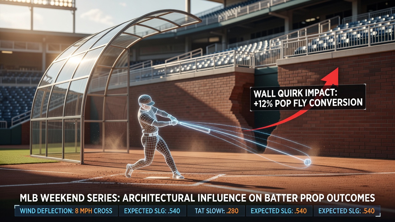 MLB stadium features like outfield dimensions and wind patterns influencing batter performance during weekend games