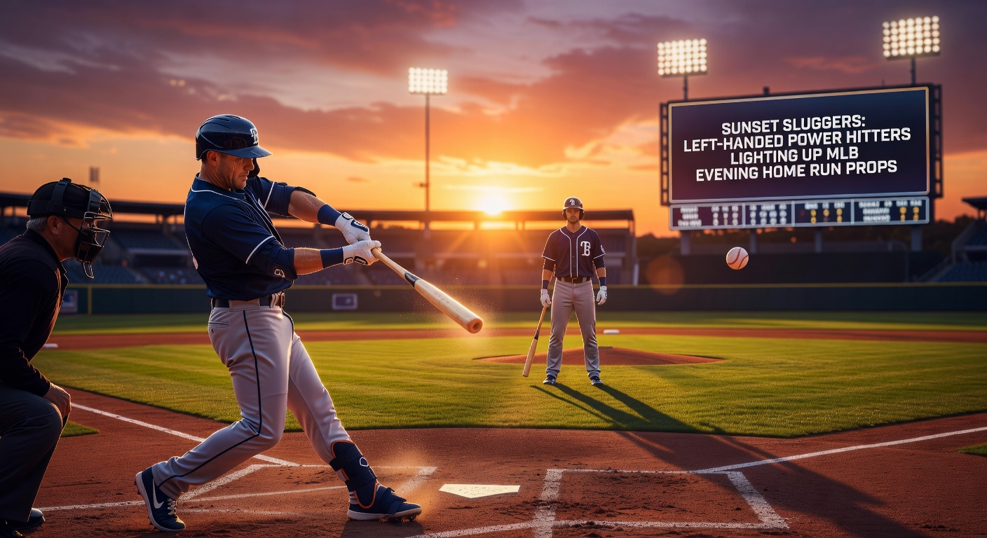Chart displaying home run rates for left-handed hitters in MLB evening vs. daytime games, with bars spiking dramatically after sunset across multiple seasons